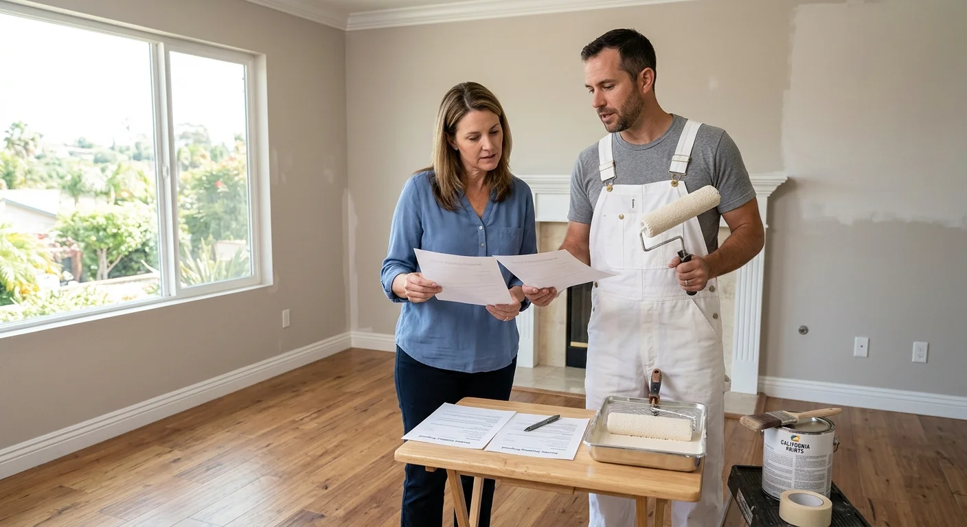 A Carlsbad homeowner comparing interior painting proposals